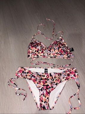 Hurley Multicolor Floral Print Triangle Bikini